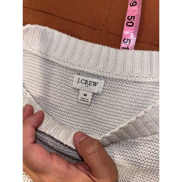 J.Crew Womens Medium White Cotton Blend Crewneck Sweater - Picture 5 of 8